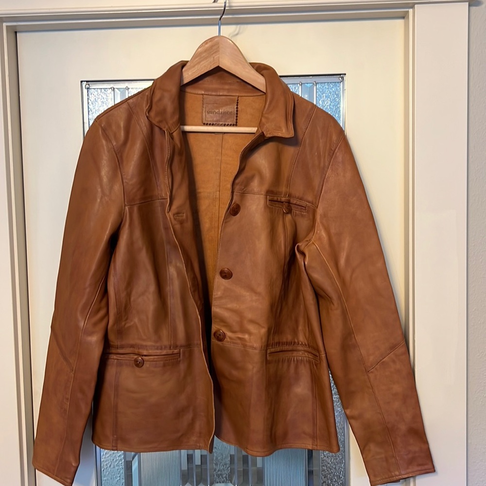 Sundance, leather blazer- would look fabulous with a white tank and jeans